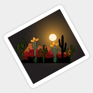 Green Floral Cactus Sticker